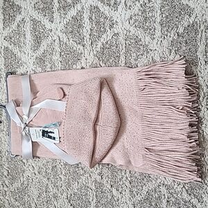 2 for $50 - Ladies Pink 3-piece Knit Set - Hat, Scarf and Tech Glove
